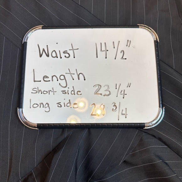 Bisou Bisou Black Pinstripe Midi Asymmetrical Skirt. Corporate,Corpcore, Size 2 - Picture 5 of 5